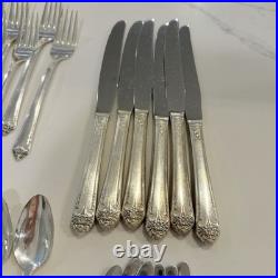 72pc International Silver Rogers Bros Silverplate 1950 Starlight Flatware Set 12