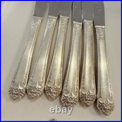 72pc International Silver Rogers Bros Silverplate 1950 Starlight Flatware Set 12