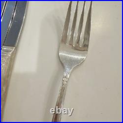 72pc International Silver Rogers Bros Silverplate 1950 Starlight Flatware Set 12