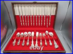73 Piece WM. ROGERS MFG CO. CAMELOT MELODY EXTRA SILVER PLATE FLATWARE 1966