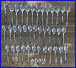 74 Pc Set Rogers Bros Reinforced Plate Flatware Floral Exquisite 1957 In Box
