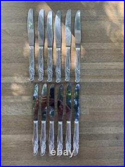 74 Pc Set Rogers Bros Reinforced Plate Flatware Floral Exquisite 1957 In Box