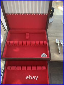 74 Pc Set Rogers Bros Reinforced Plate Flatware Floral Exquisite 1957 In Box