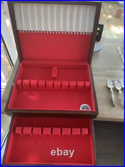 74 Pc Set Rogers Bros Reinforced Plate Flatware Floral Exquisite 1957 In Box