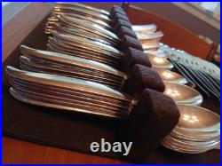 74 Piece 1847 Rogers FLAIR International Silver plate Flatware Set Service 12
