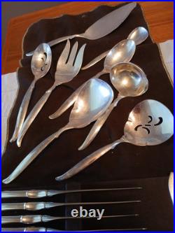 74 Piece 1847 Rogers FLAIR International Silver plate Flatware Set Service 12