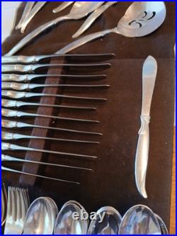 74 Piece 1847 Rogers FLAIR International Silver plate Flatware Set Service 12