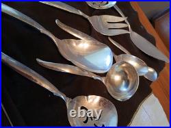74 Piece 1847 Rogers FLAIR International Silver plate Flatware Set Service 12