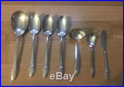 74 Piece Vintage 1847 Rogers Bros Silver Plate Flatware First Love Pre-owned