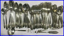75 Pc FIRST LOVE Silverplated 1847 Rogers Flatware Mix CRAFT or USE