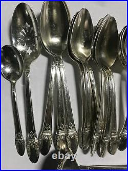 75 Pc FIRST LOVE Silverplated 1847 Rogers Flatware Mix CRAFT or USE