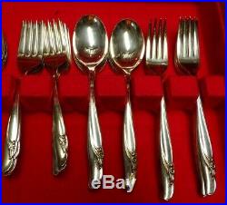 76 PC Rogers Bros Exquisite Silverplate Flatware Set With Case Service For 12