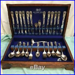 76 PC SERVICE FOR 12-1847 ROGERS ETERNALLY YOURS SILVERPLATE FLATWARE WithCHEST