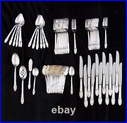76 Pc Rogers Bros IS Silverplate Flatware FIRST LOVE Service 12 withServe Pcs /c