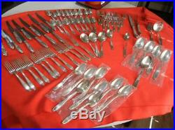 76 Pce for 12 Rogers Ambassador Silver Plate Set+Storage Case & Serving Some NEW