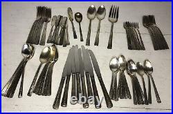 76 Pieces Of Vintage Wm Rogers IS USA Spring Bouquet Silverplate Flatware Set