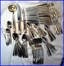 78 Pc Serv For 12 Rogers Silver Plate Daffodil Punch Ladle Flatware-free Ship