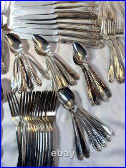 78 Pc Serv For 12 Rogers Silver Plate Daffodil Punch Ladle Flatware-free Ship 78 Pc Serv For 12 Rogers Silver Plate Daffodil Punch Ladle Flatware-free Ship