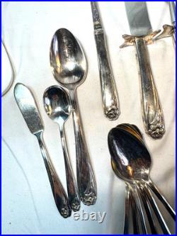 78 Pc Serv For 12 Rogers Silver Plate Daffodil Punch Ladle Flatware-free Ship