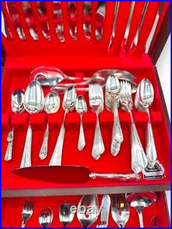78 Pcs +, Lady Stuart Wm Rogers A1 Plus Flatware Oneida Ltd 1940's Silver Plate