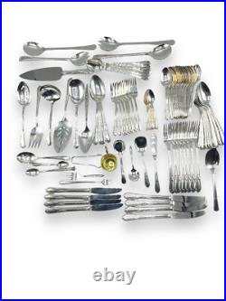 78 Pcs +, Lady Stuart Wm Rogers A1 Plus Flatware Oneida Ltd 1940's Silver Plate