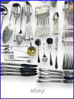 78 Pcs +, Lady Stuart Wm Rogers A1 Plus Flatware Oneida Ltd 1940's Silver Plate