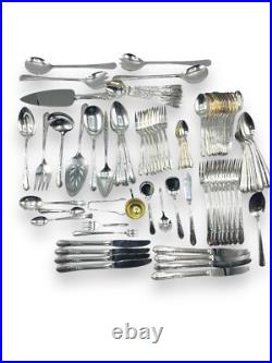 78 Pcs +, Lady Stuart Wm Rogers A1 Plus Flatware Oneida Ltd 1940's Silver Plate