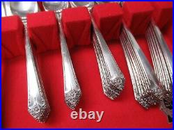 80pc Rogers & Bro IS Silverplate Starlight Pattern Flatware Set Service for 12