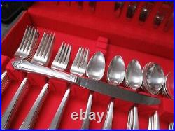 80pc Rogers & Bro IS Silverplate Starlight Pattern Flatware Set Service for 12