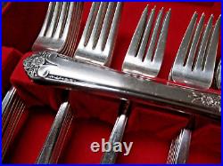 80pc Rogers & Bro IS Silverplate Starlight Pattern Flatware Set Service for 12