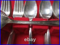 80pc Rogers & Bro IS Silverplate Starlight Pattern Flatware Set Service for 12