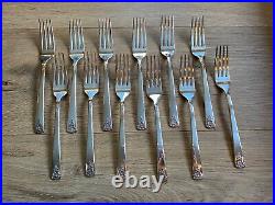 81 Pc WM Rogers Spring Charm 12 Place Settings Silver Plate Flatware 1950s Box