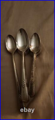 81 pc Rogers Brothers Silver Plate Adoration With K ENGRAVED