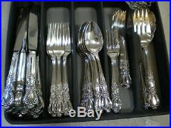 86 pc Service for 12 1847 Rogers Bros IS Silverplate GRAND HERITAGE Flatware Set