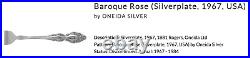 86pc Baroque Rose Silverplate, 1967, USA by ONEIDA SILVER 1881 Rogers, Oneida Lt