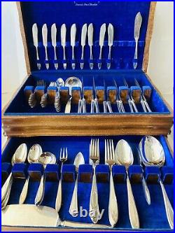 88 PCS Set Rogers Bros Silver Plate Silverware Flatware Vintage With Chest