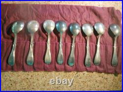 8 Matched William Rogers 1913 Large Soup Spoons 49.5+gr ea with T Silver Plate