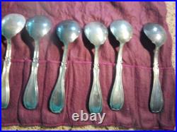 8 Matched William Rogers 1913 Large Soup Spoons 49.5+gr ea with T Silver Plate
