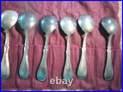 8 Matched William Rogers 1913 Large Soup Spoons 49.5+gr ea with T Silver Plate