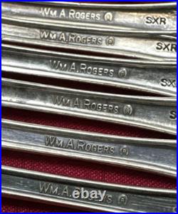 8 Pc 1906 GRENOBLE aka GLORIA Silverplated Wavy Tines SALAD FORKS Wm A Rogers