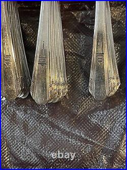 90 WM A ROGERS SILVERPLATE FLATWARE Overlaid Oneida Ltd PARAMOUNT With Turndt BOX