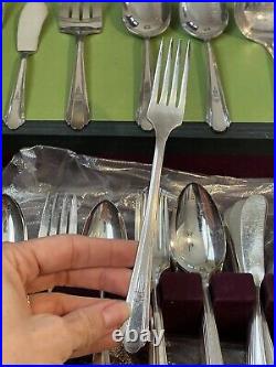 90 WM A ROGERS SILVERPLATE FLATWARE Overlaid Oneida Ltd PARAMOUNT With Turndt BOX