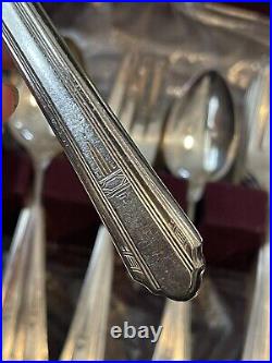 90 WM A ROGERS SILVERPLATE FLATWARE Overlaid Oneida Ltd PARAMOUNT With Turndt BOX