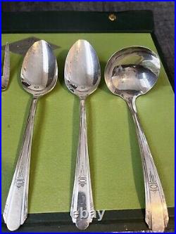 90 WM A ROGERS SILVERPLATE FLATWARE Overlaid Oneida Ltd PARAMOUNT With Turndt BOX