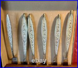 91 Pc 1847 Rogers Bros Silverplate Flatware Set Chest Vintage