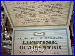 91 Pc 1847 Rogers Bros Silverplate Flatware Set Chest Vintage 91 Pc 1847 Rogers Bros Silverplate Flatware Set Chest Vintage