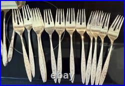91 Pc 1847 Rogers Bros Silverplate Flatware Set Chest Vintage