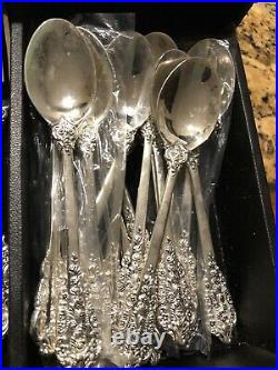 91 Pc FB Rogers French Rose Silverplated Flatware Svc For 16 + Serving Pcs New