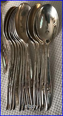 92 pc MAGIC ROSE 1847 Rogers IS Flatware Silverplate Set Service for 12