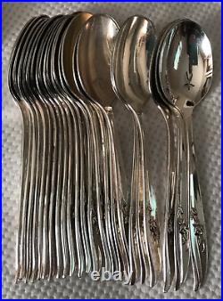 92 pc MAGIC ROSE 1847 Rogers IS Flatware Silverplate Set Service for 12